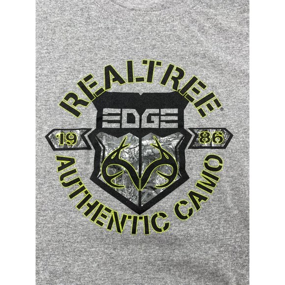 RealTree Edge Men's Gray Short Sleeve T Shirt Tee Authentic Camo XL Hunting - Picture 5 of 8